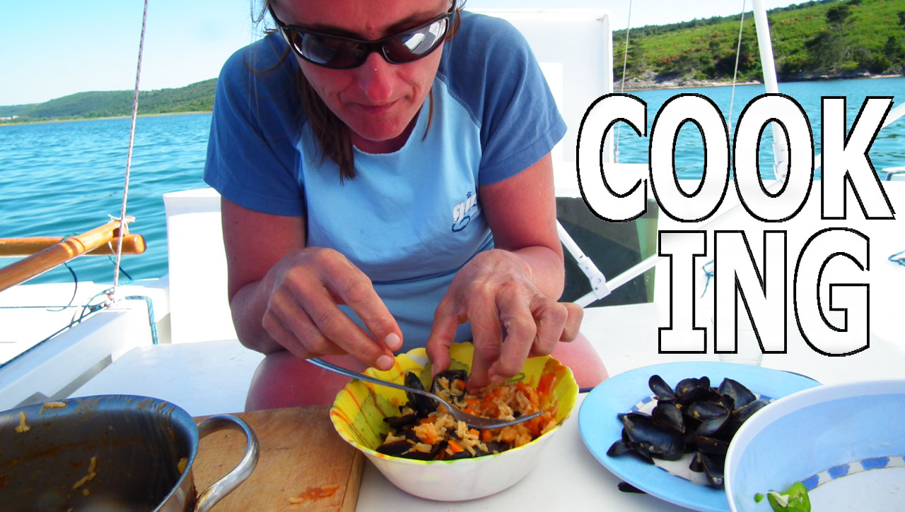 Cooking on a small catamaran